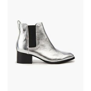 rag & bone White Walker Silver Leather Boots Size 36